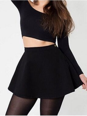 American Apparel Black Denim Circle Skirt - XS